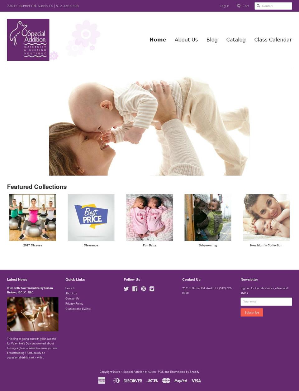 specialadditionofaustin.com shopify website screenshot