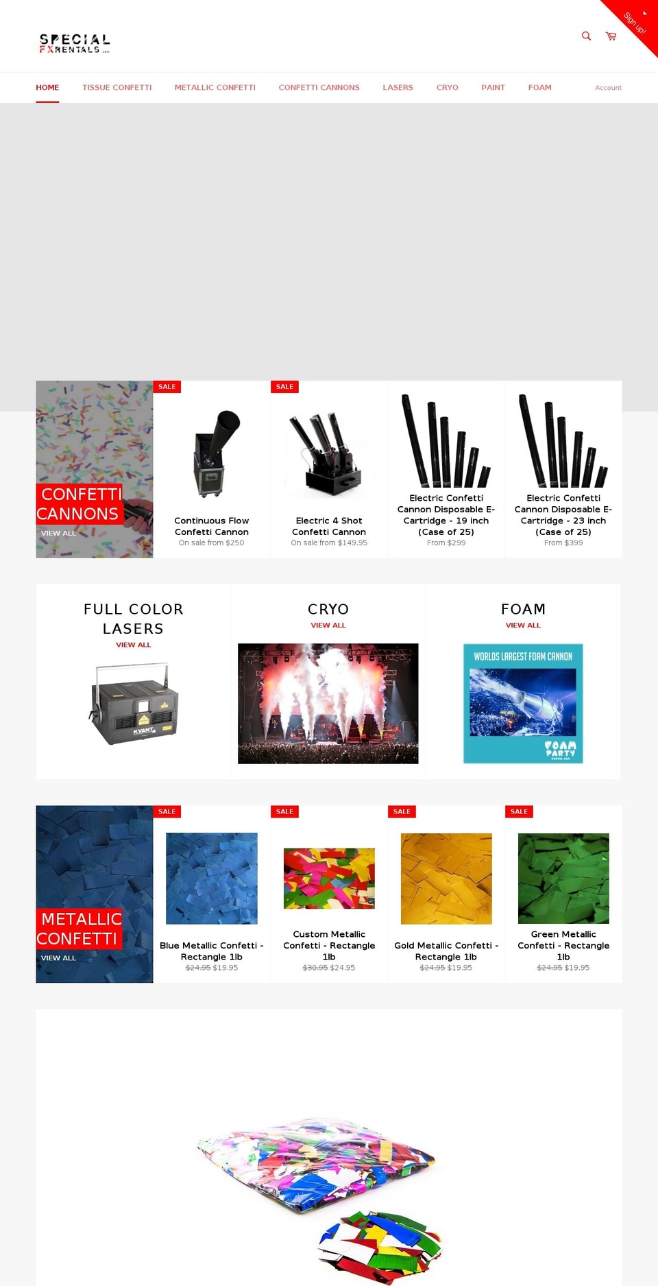 specialeffectsales.com shopify website screenshot