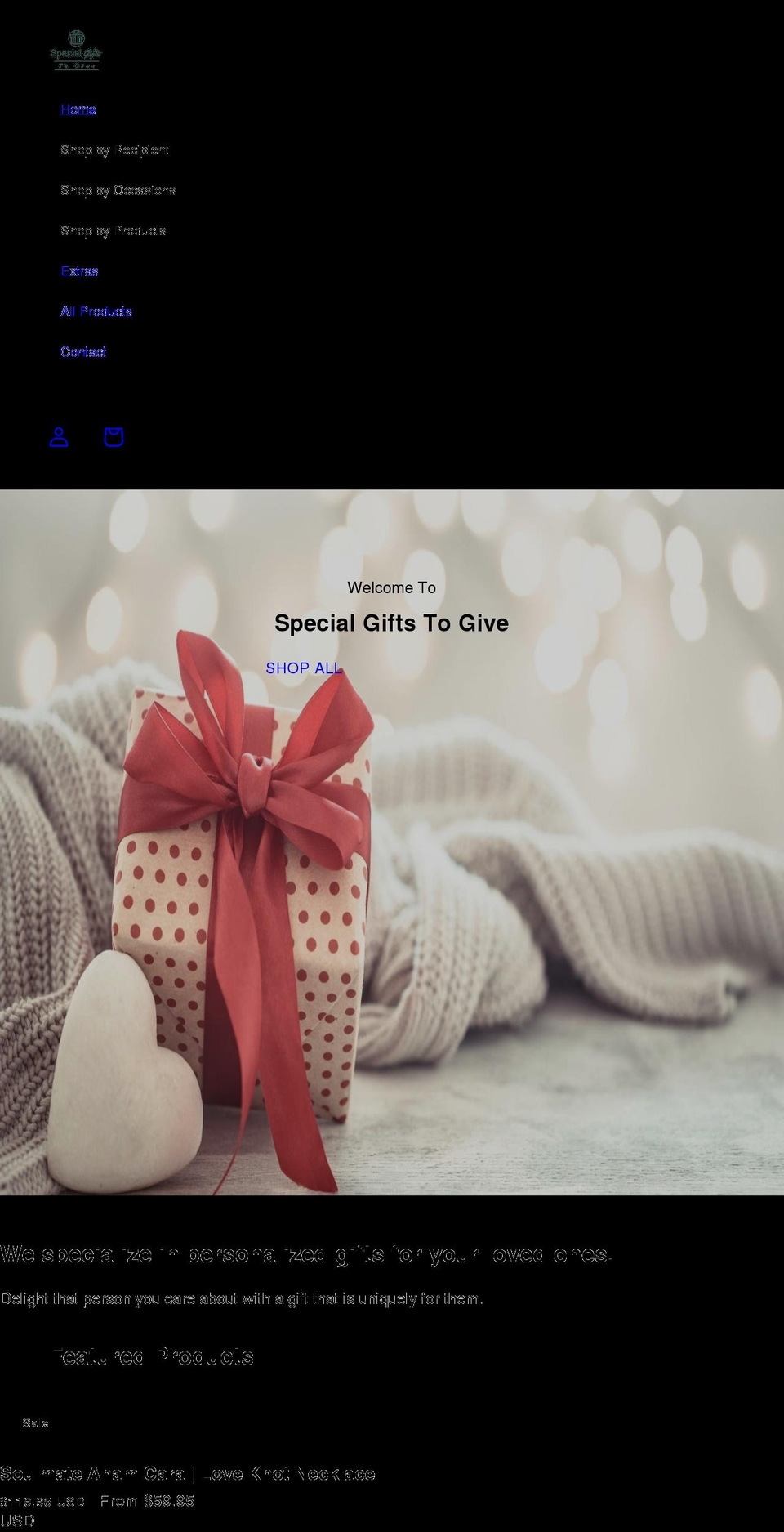 specialgiftstogive.com shopify website screenshot