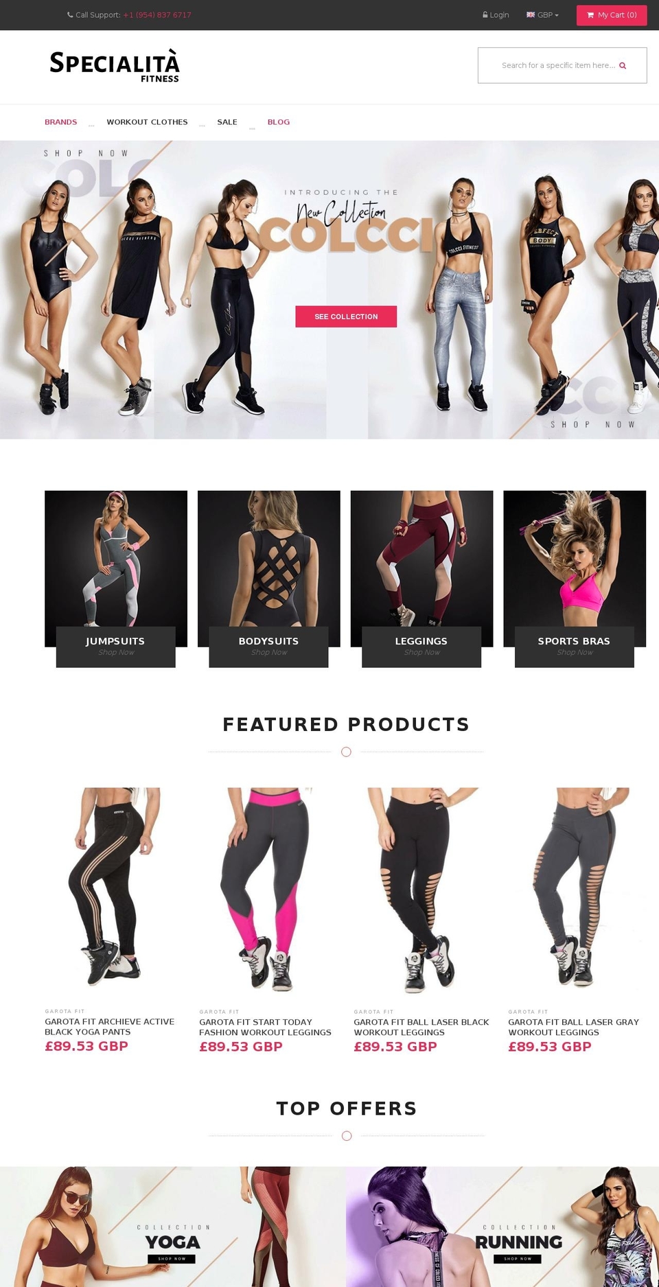 specialitafitness.co.uk shopify website screenshot