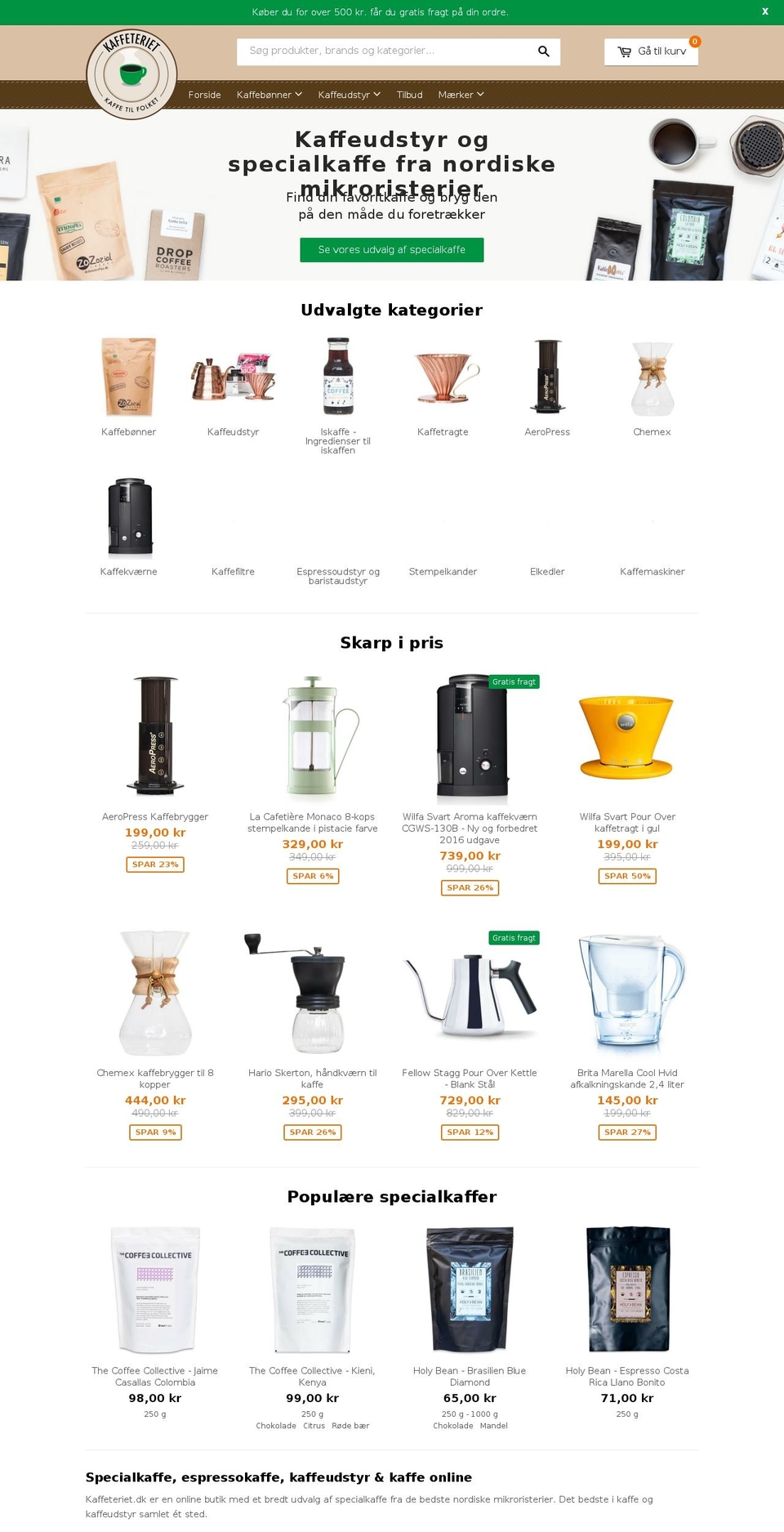 specialkaffe.dk shopify website screenshot