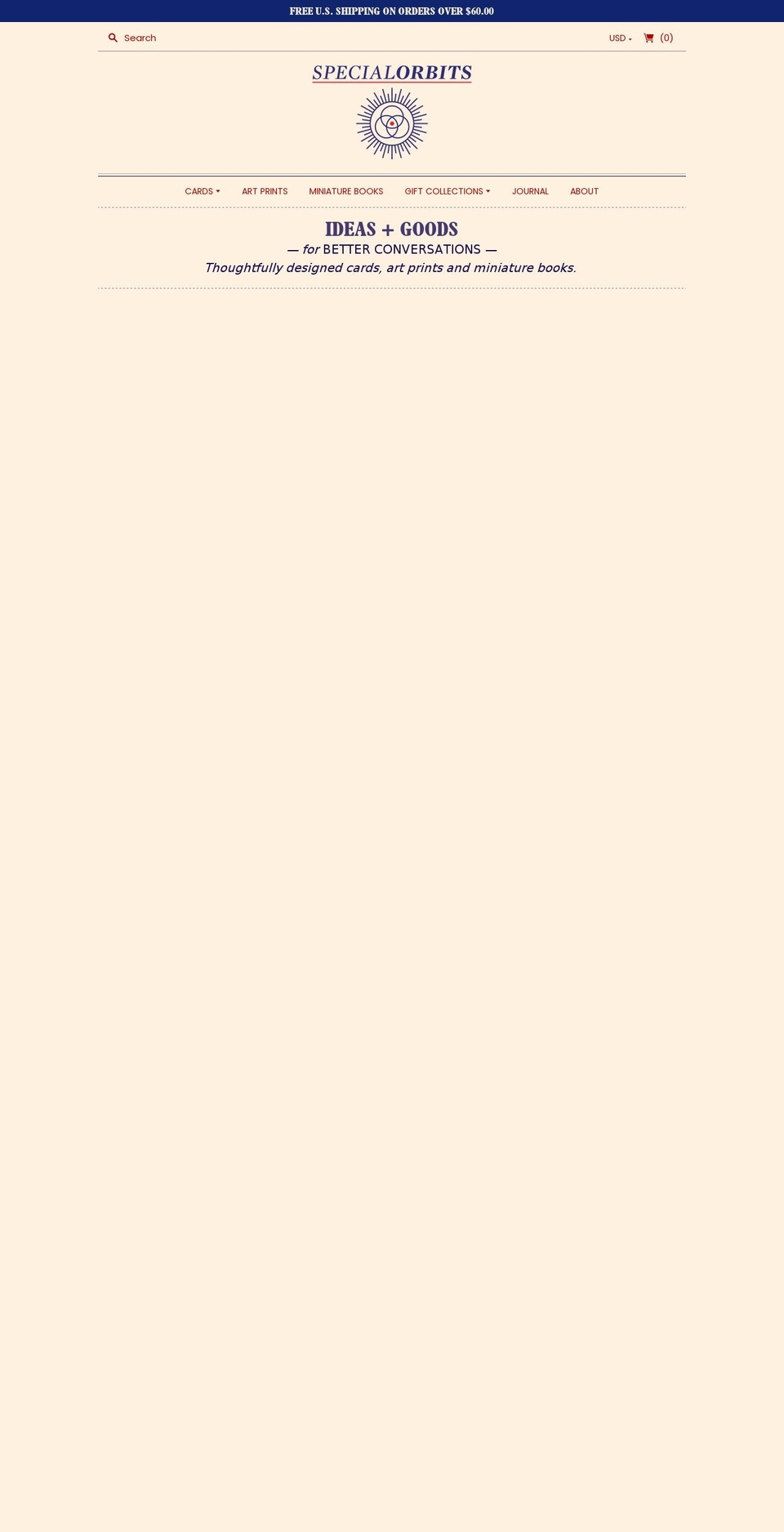 specialorbits.com shopify website screenshot