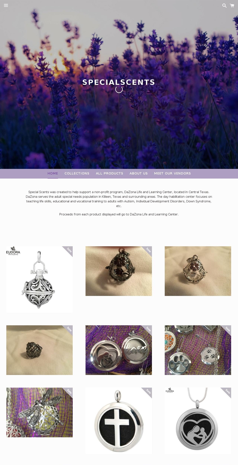 specialscents.net shopify website screenshot