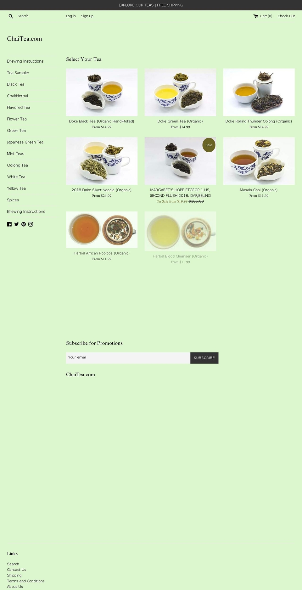 specialteas.com — Shopify storefront screenshot