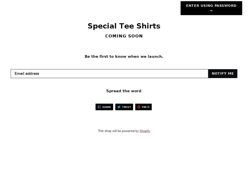 specialteeshirts.com — Shopify storefront screenshot