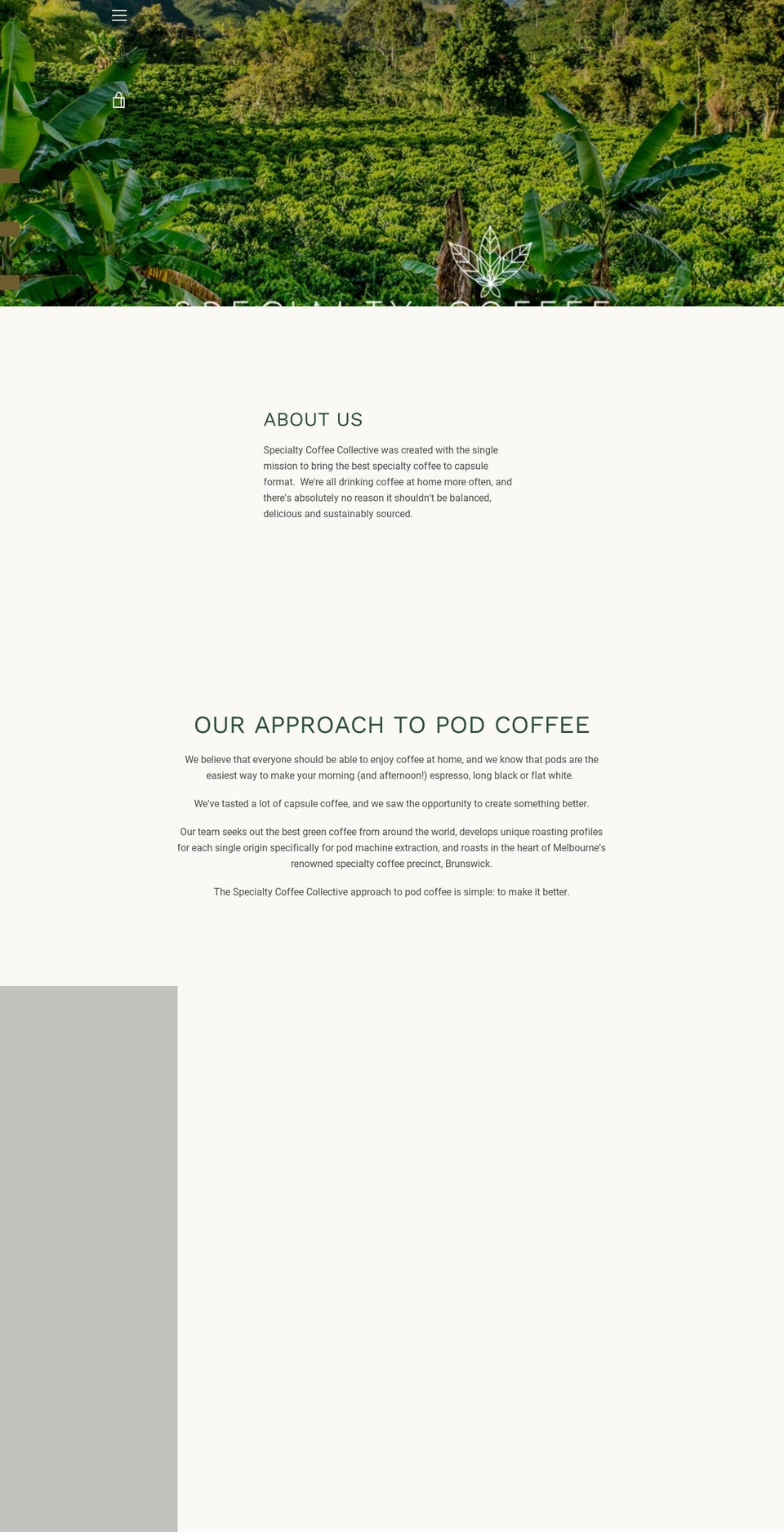 specialtycoffeecollective.com — Shopify storefront screenshot