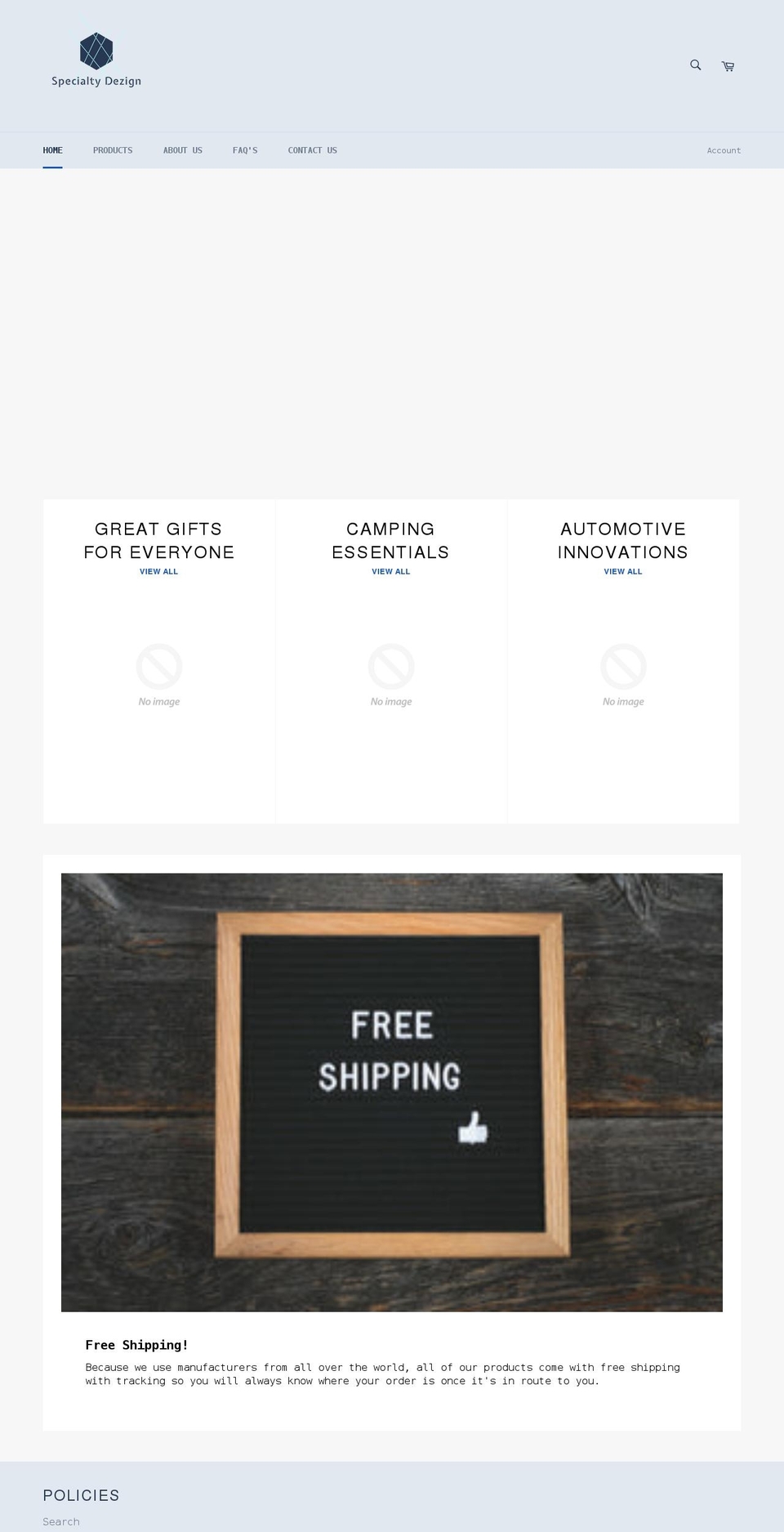 specialtydezign.com shopify website screenshot