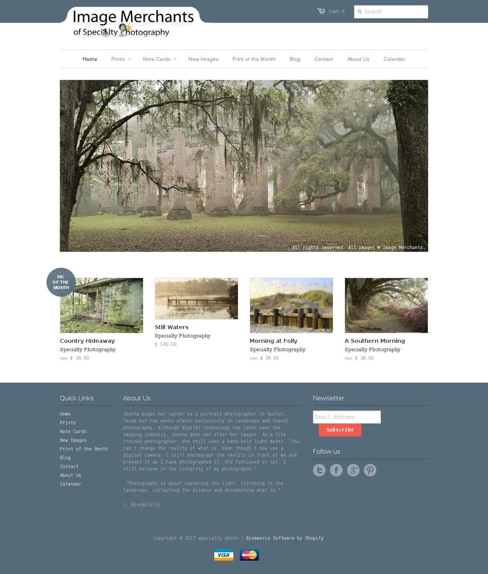 specialtyphotography.com shopify website screenshot
