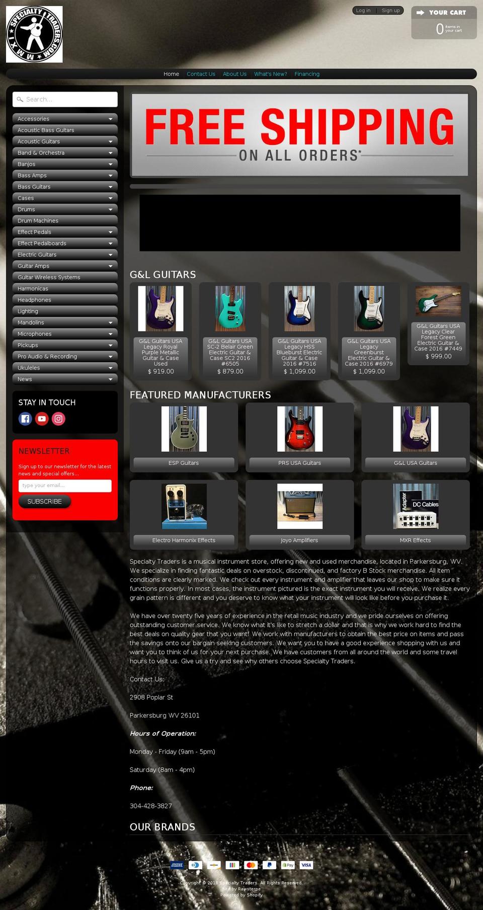 specialtytraders.com shopify website screenshot