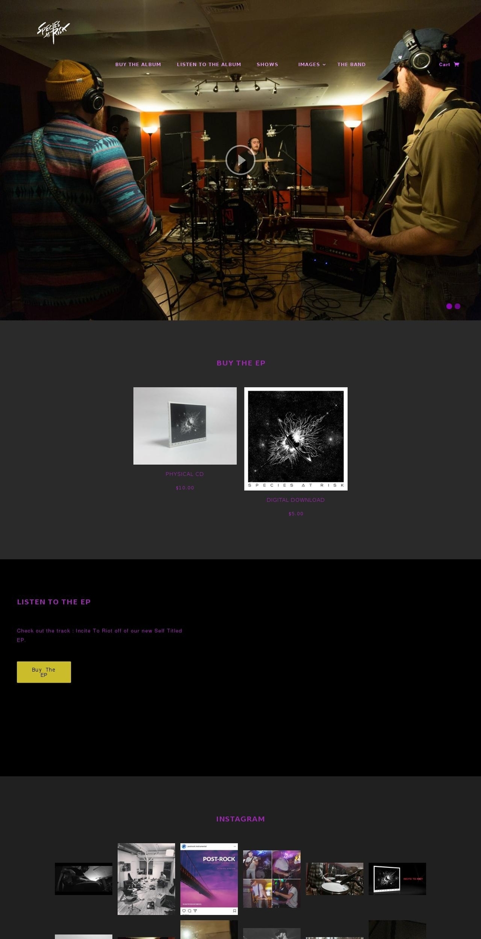 speciesband.com shopify website screenshot