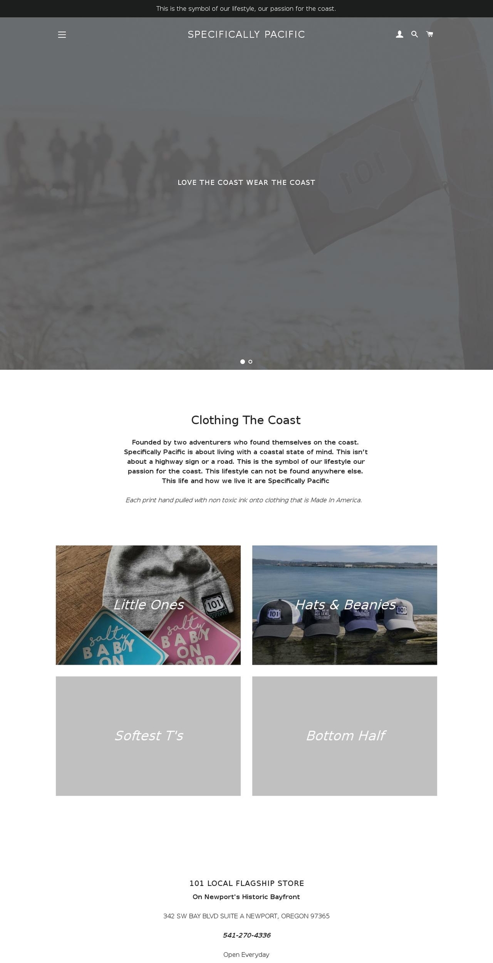 specificallypacific.com shopify website screenshot
