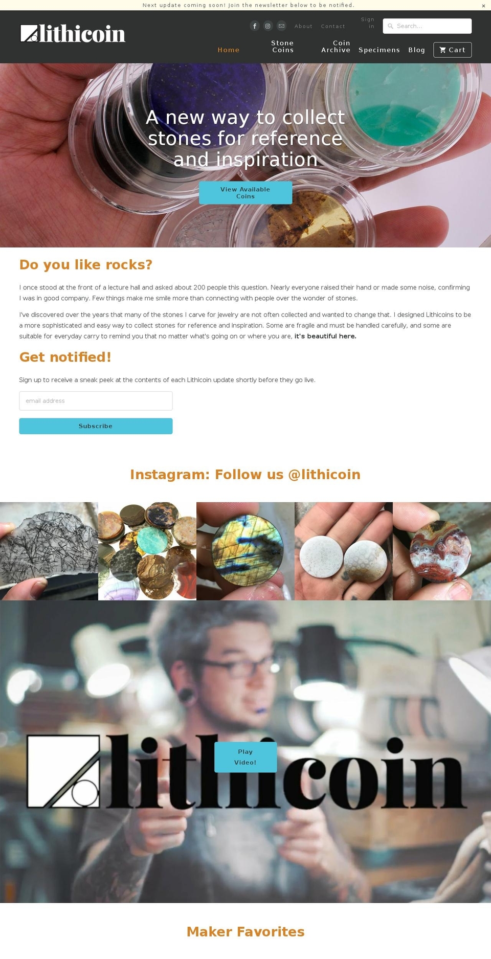 specimencoins.com — Shopify storefront screenshot
