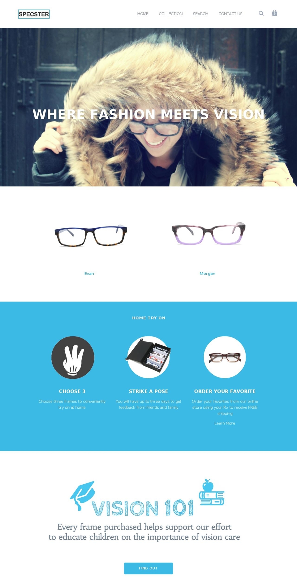 specsterny.com shopify website screenshot