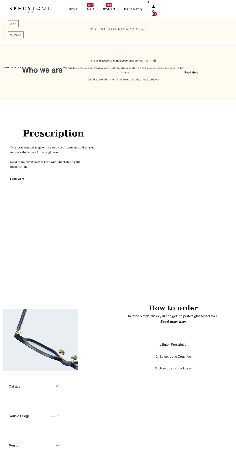 specstown.com shopify website screenshot