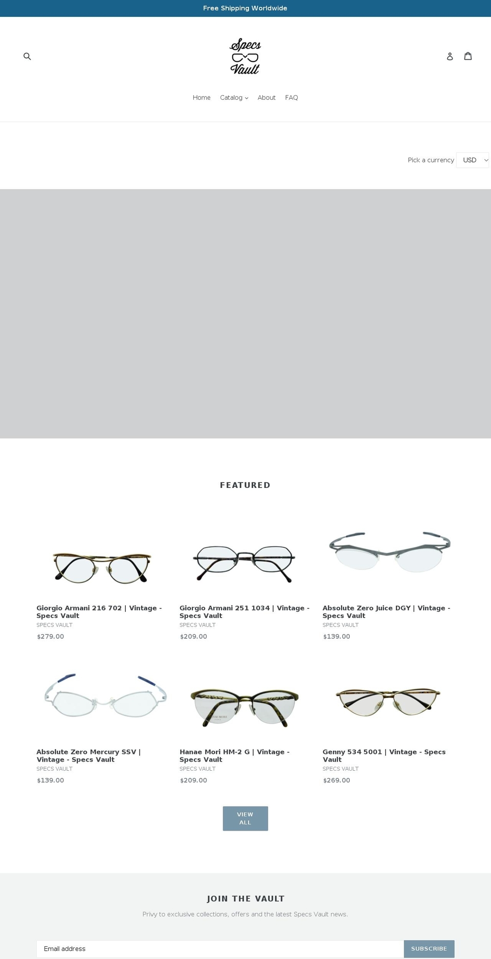 specsvault.com — Shopify storefront screenshot