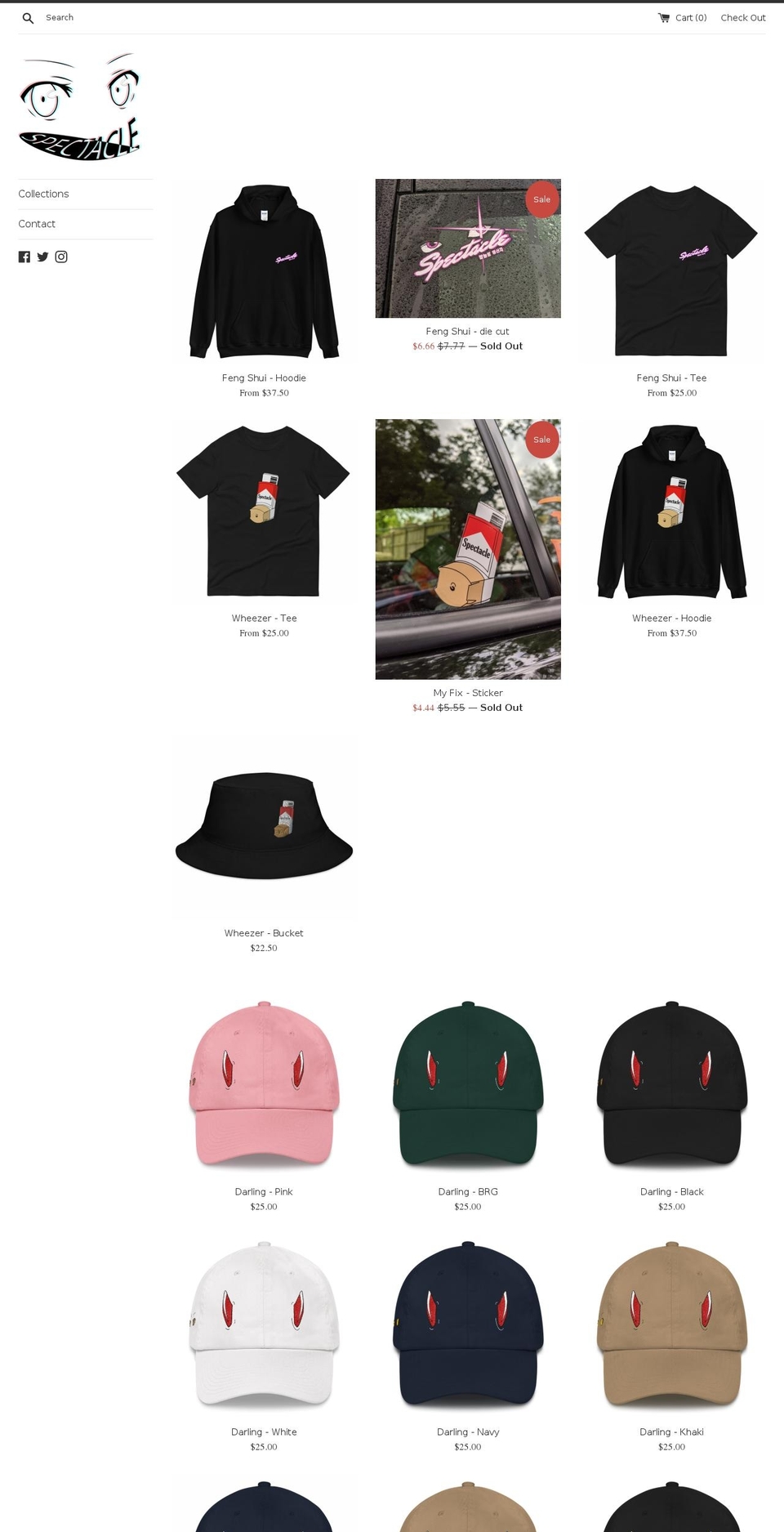 spectacle-clothing.com shopify website screenshot