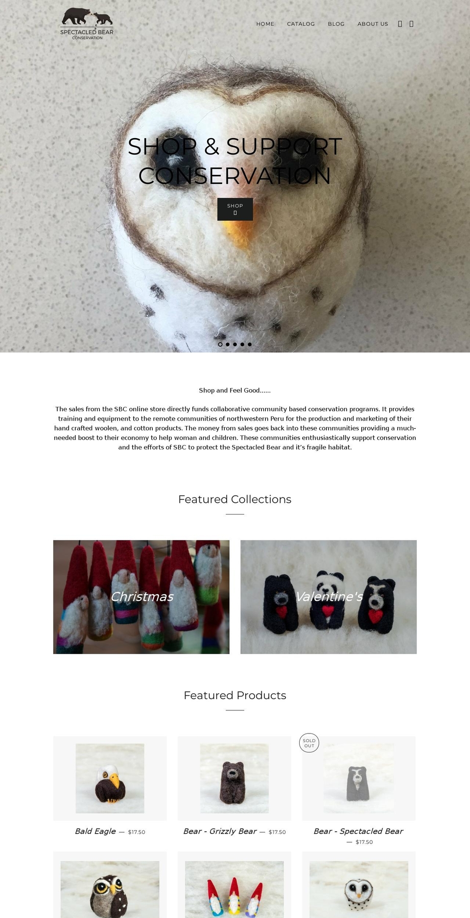 spectacled-bear-conservation.myshopify.com shopify website screenshot