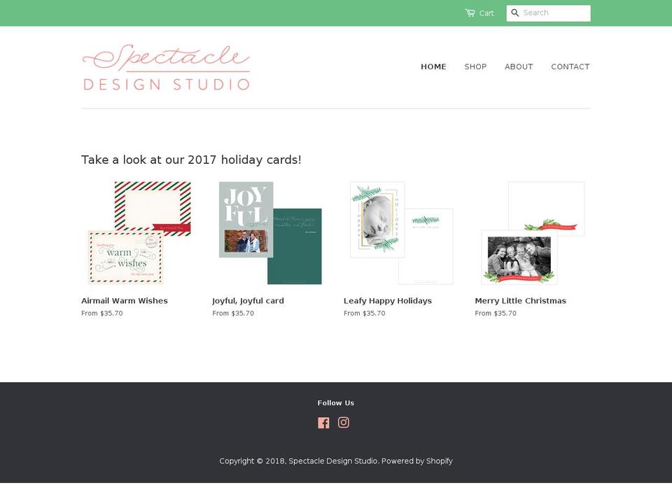 spectacledesignstudio.com — Shopify storefront screenshot