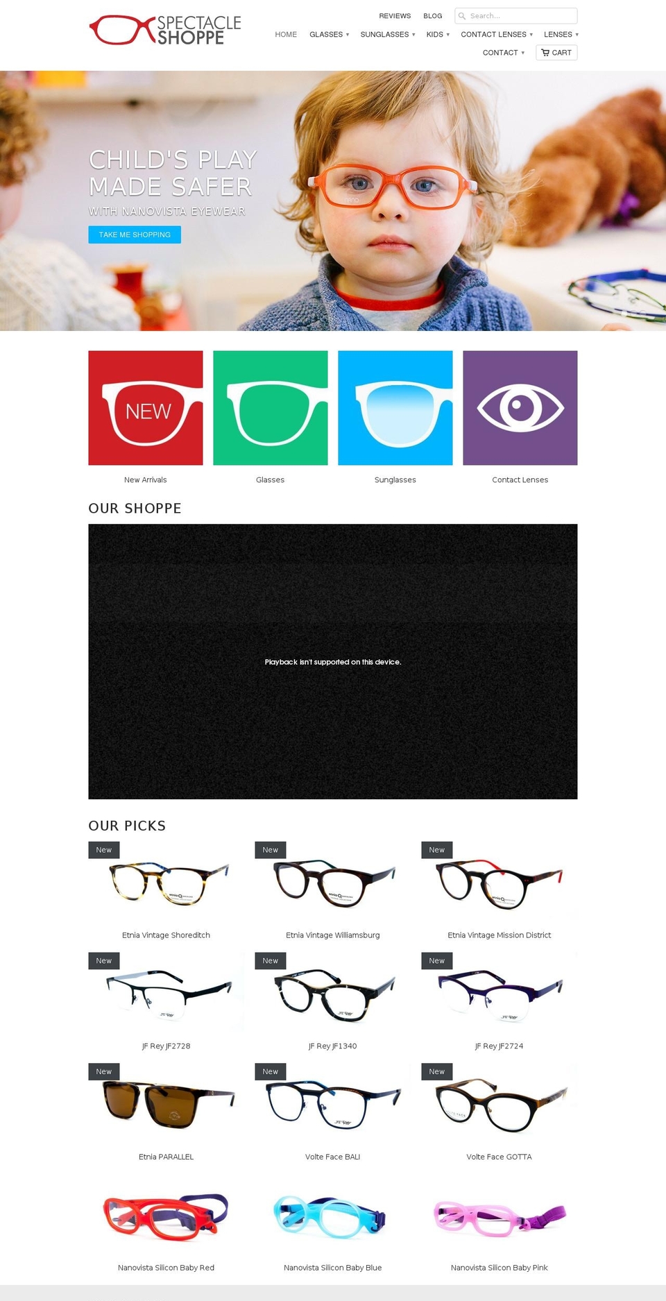 spectacleshoppe.ca shopify website screenshot