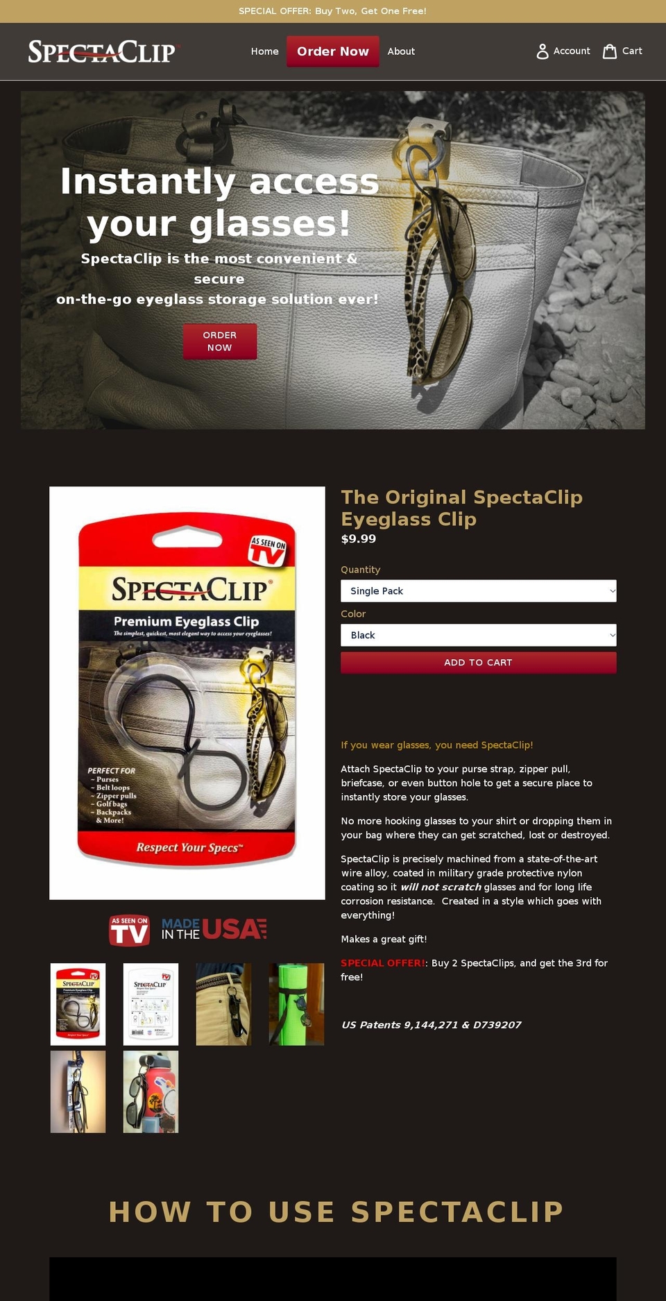 SpectaClip Shopify theme site example spectaclip.biz