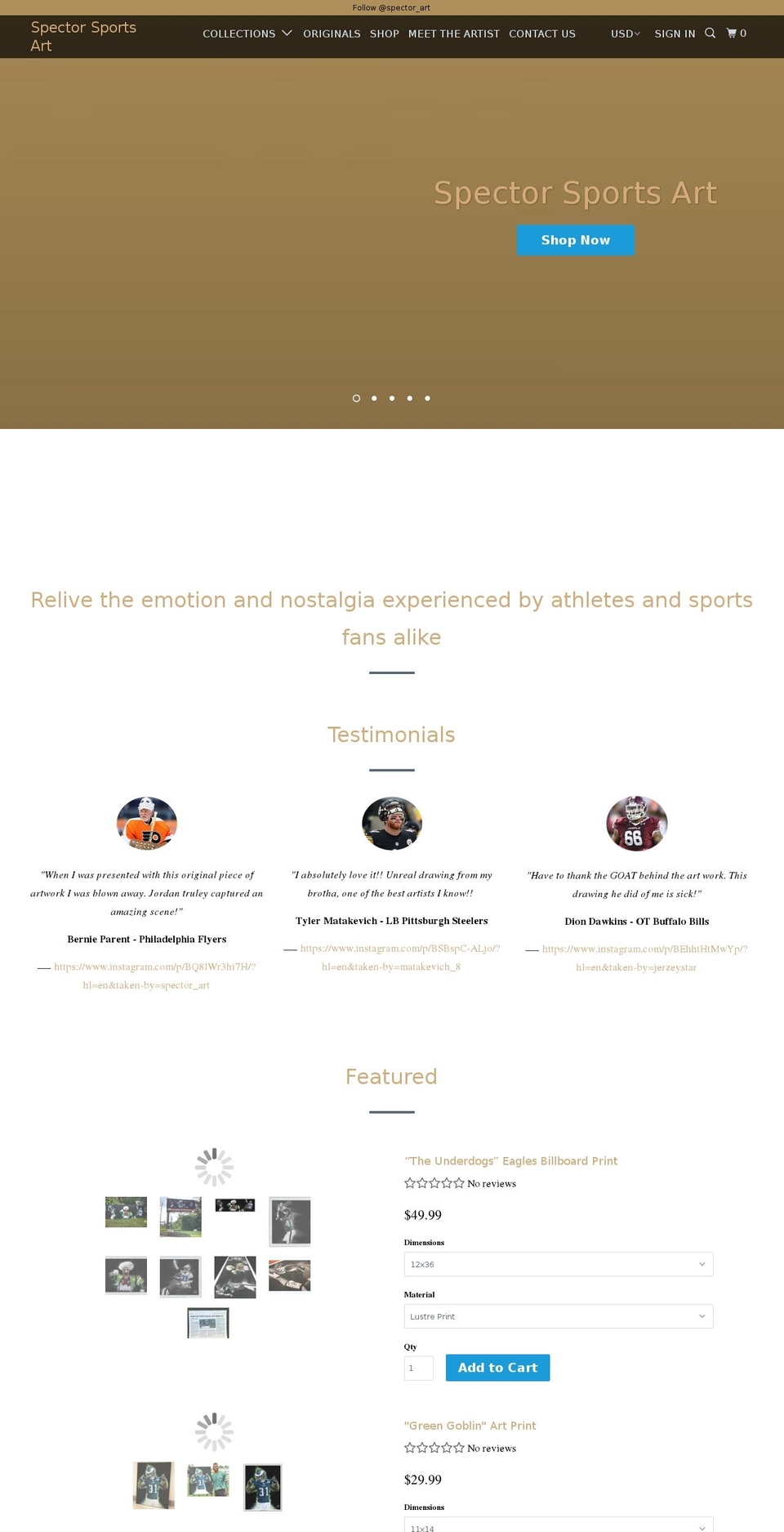 spector-art.com shopify website screenshot