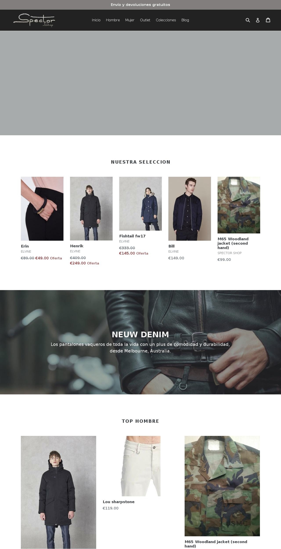 spectorshop.com shopify website screenshot