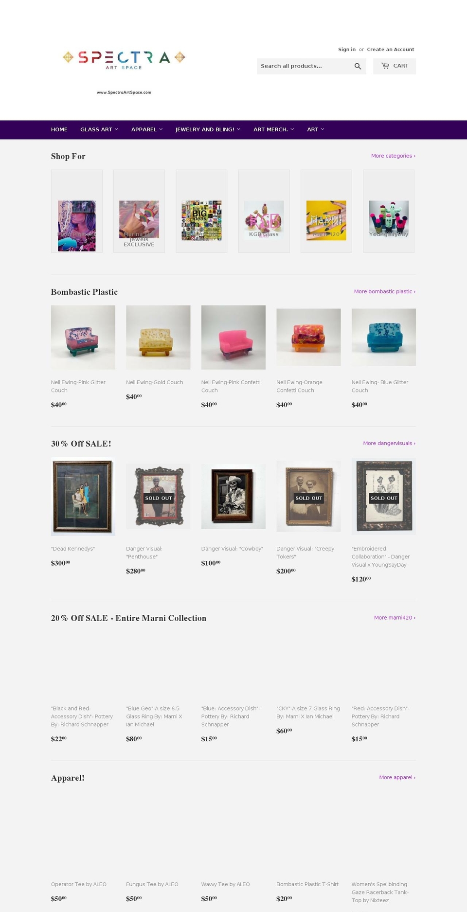 spectra-art-store.myshopify.com shopify website screenshot