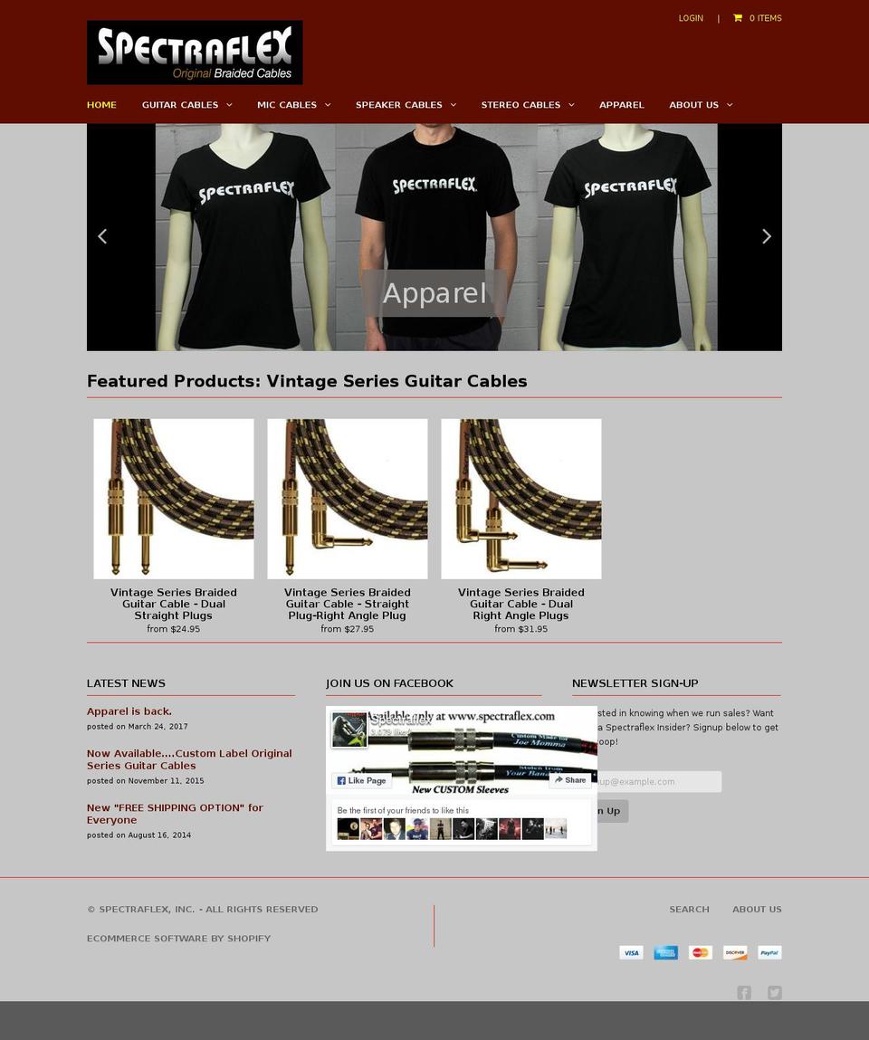 spectraflex.com shopify website screenshot