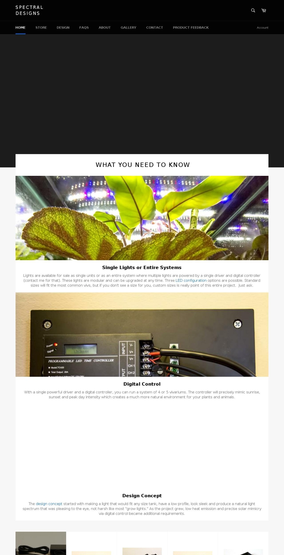 spectraldesigns.com shopify website screenshot