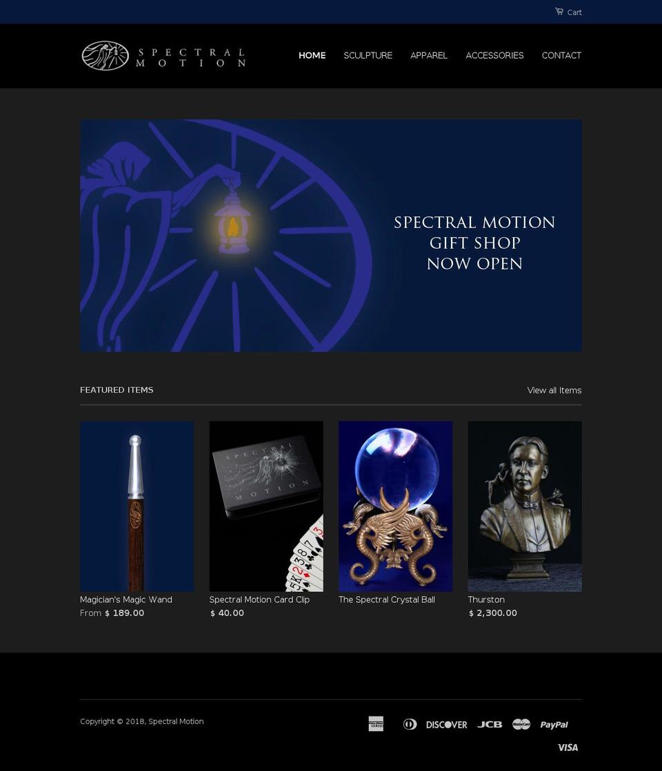 spectralmotionstore.com — Shopify storefront screenshot