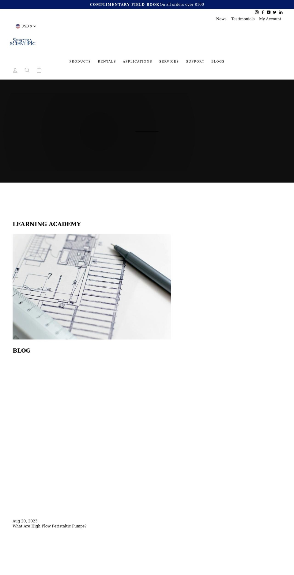 spectrascientific.com shopify website screenshot