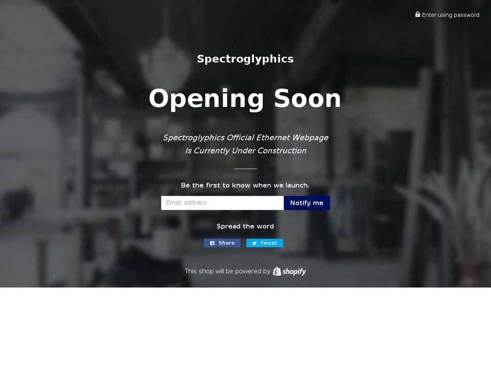 spectroglyphics.com — Shopify storefront screenshot