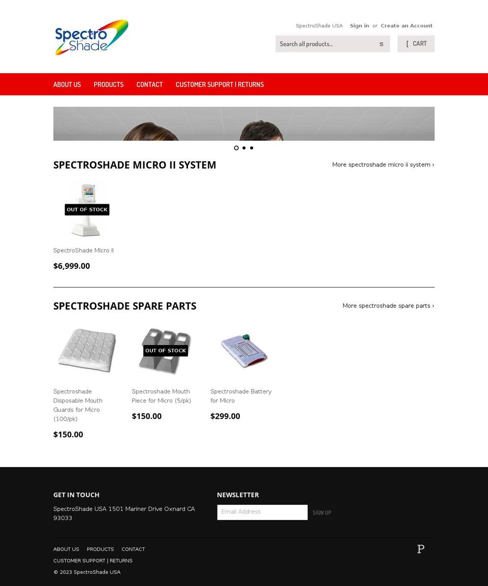 spectroshade.us shopify website screenshot