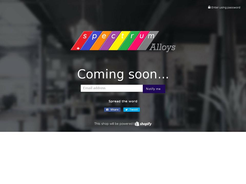 spectrumalloys.com — Shopify storefront screenshot