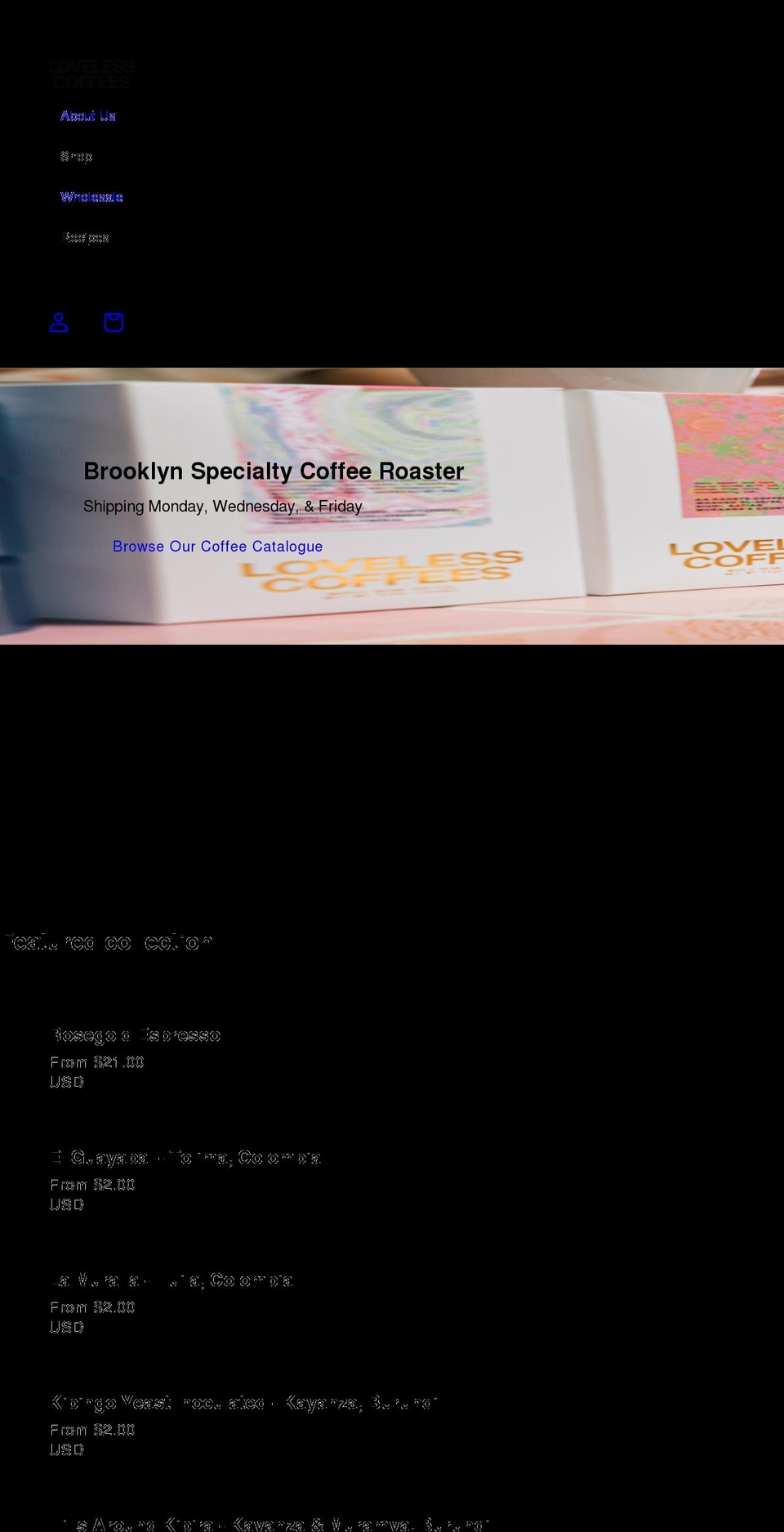 spectrumcoffees.com shopify website screenshot