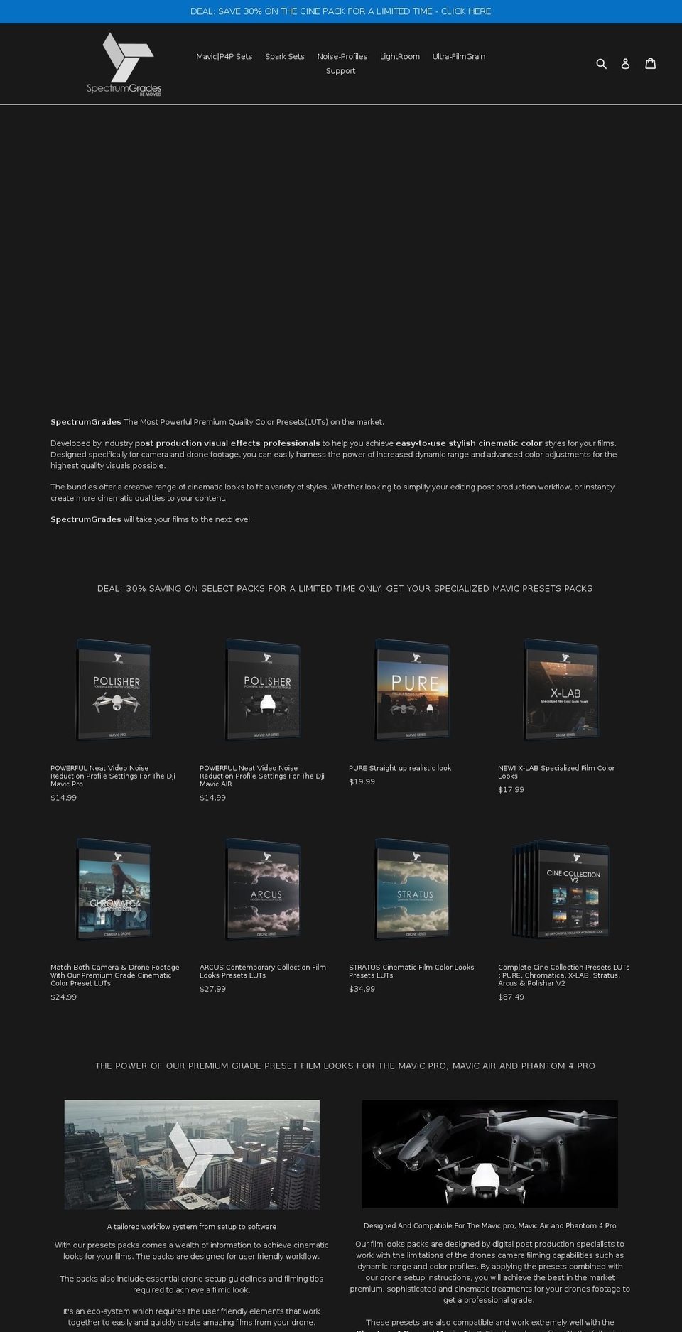 spectrumgrades.com — Shopify storefront screenshot