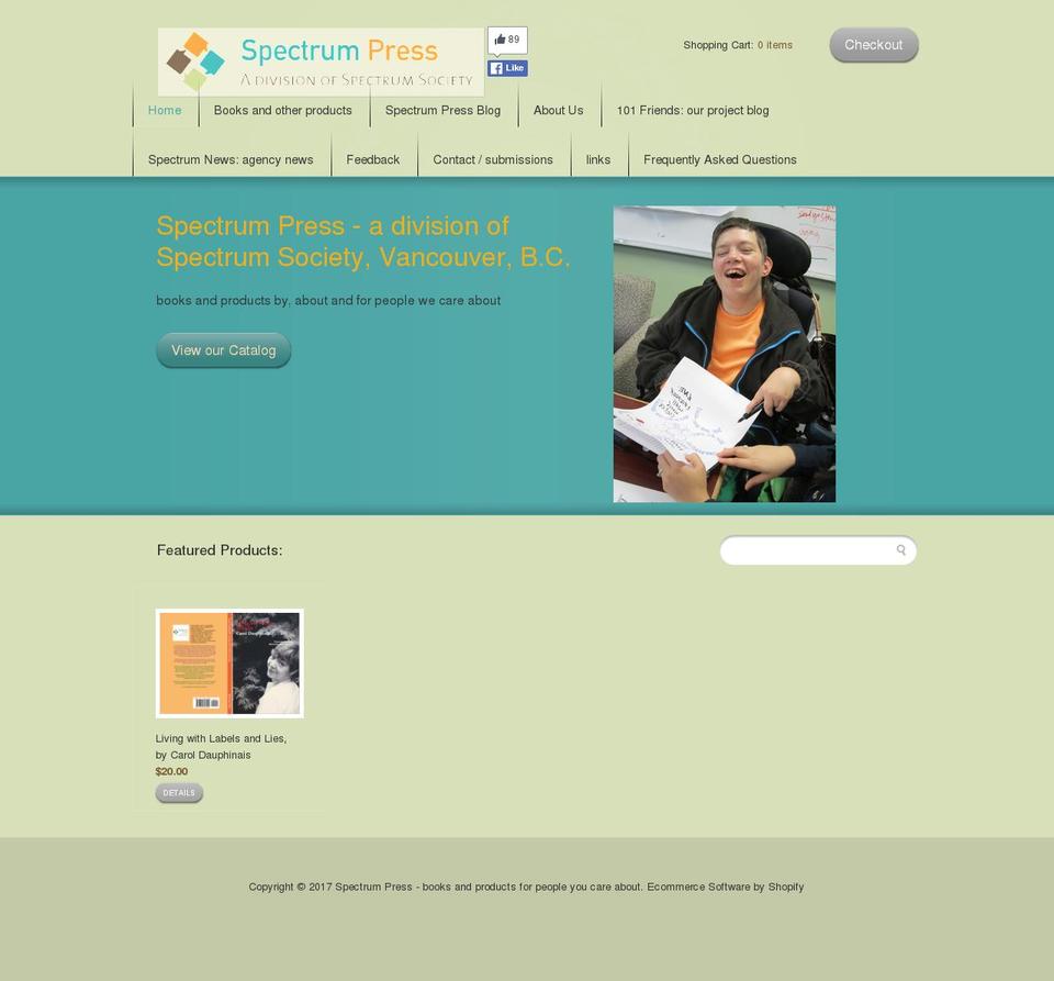 mono Shopify theme site example spectrumpress.ca