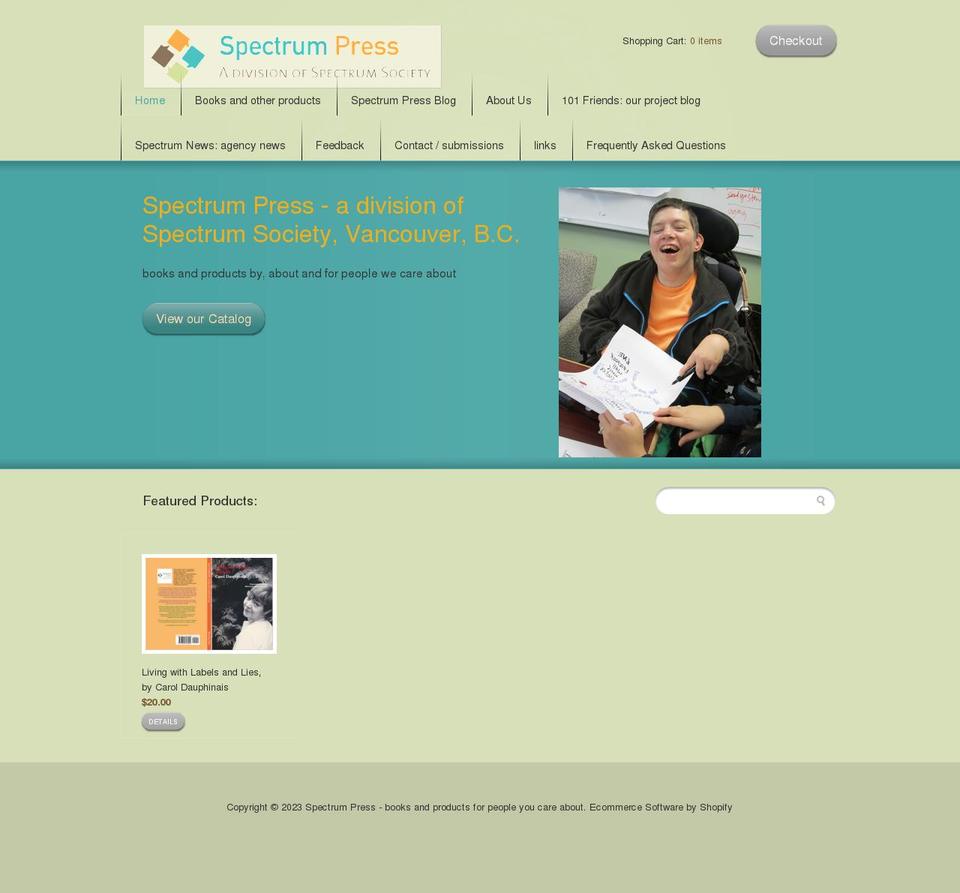 spectrumpress.myshopify.com shopify website screenshot