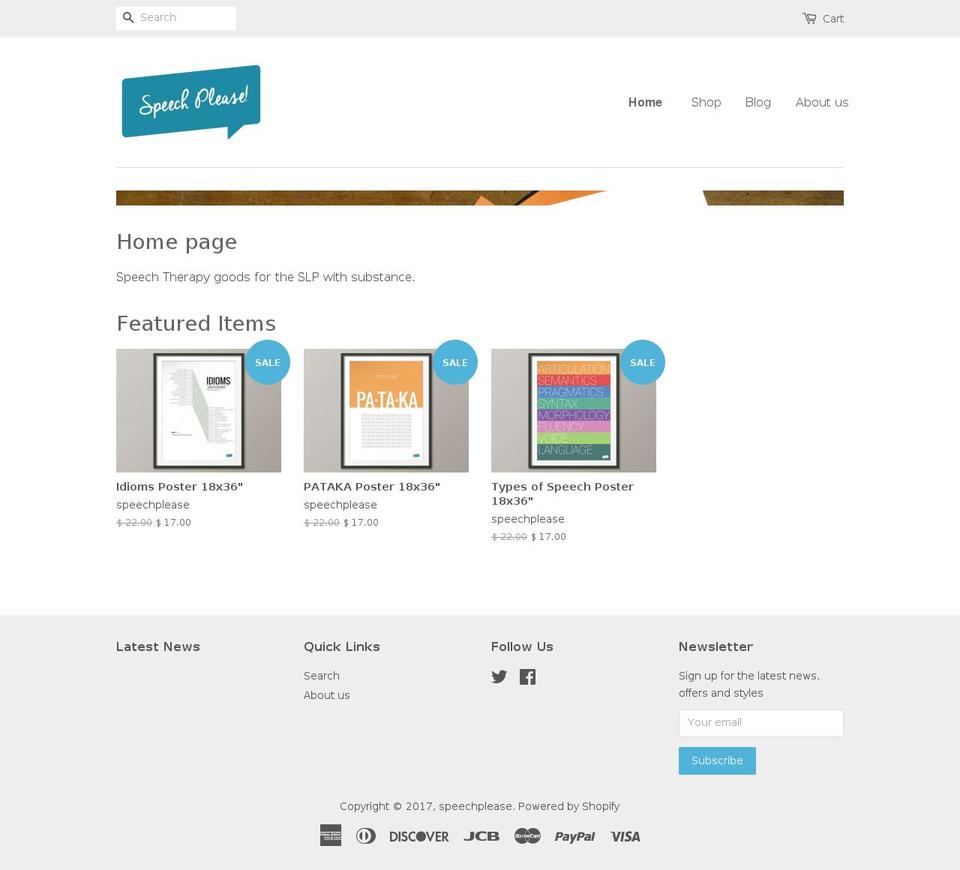 speechplease.com shopify website screenshot