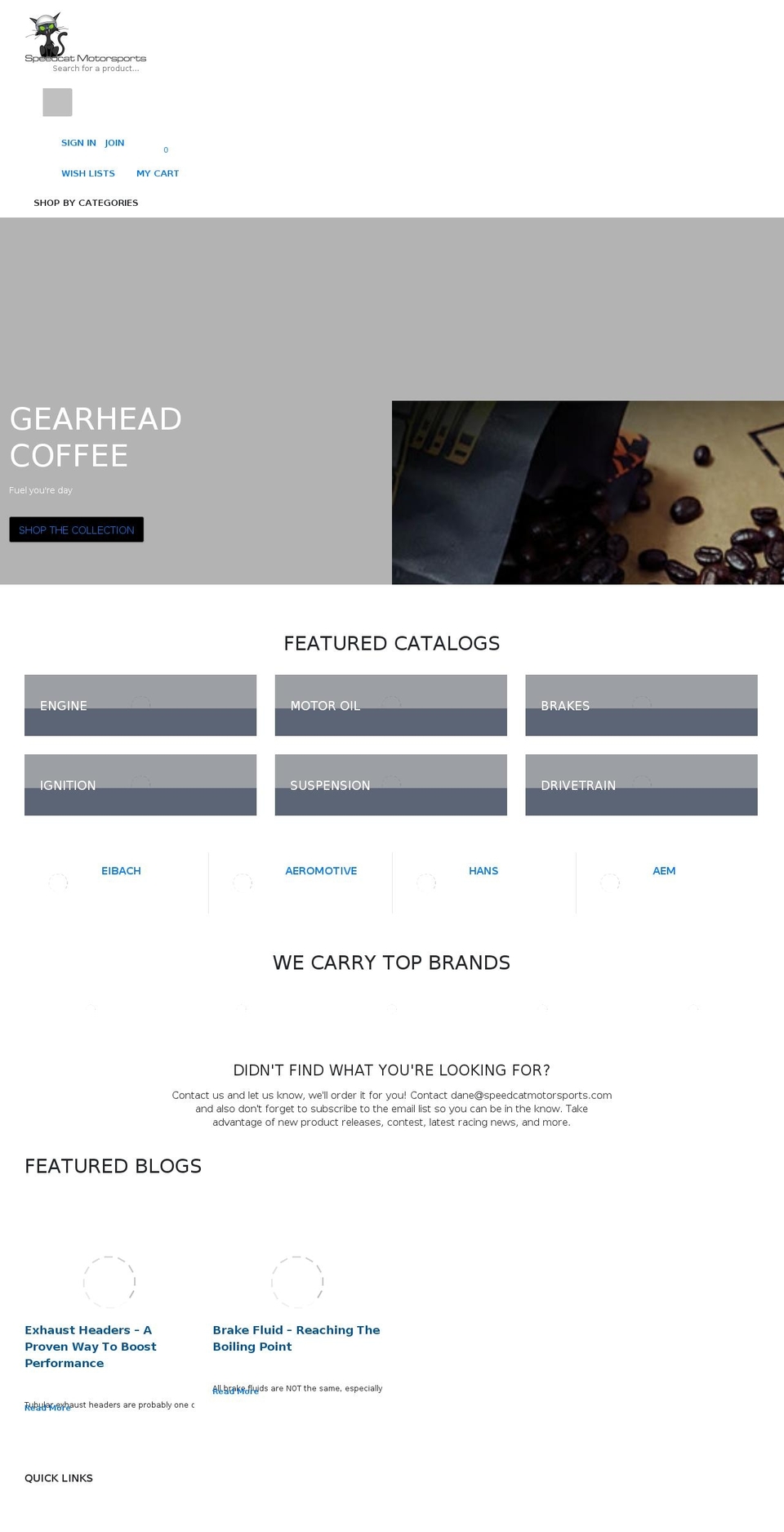 speedcatmotorsports.com shopify website screenshot