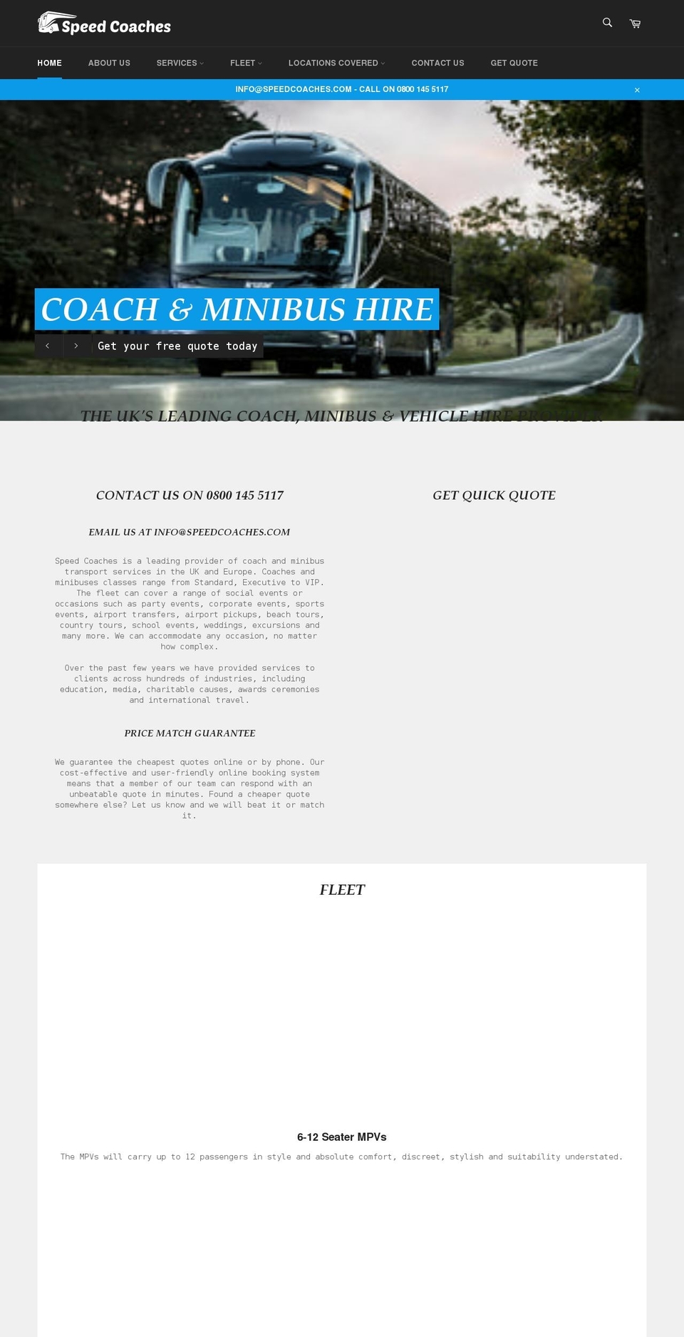 speedcoaches.com shopify website screenshot
