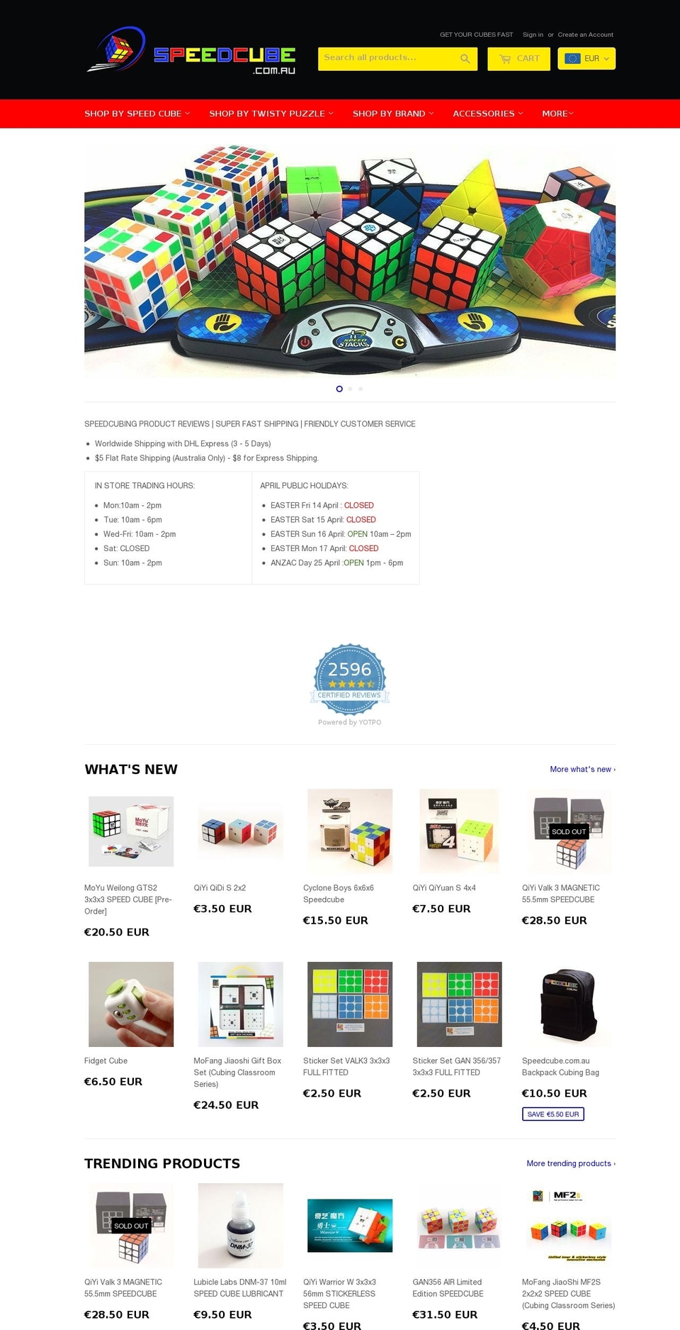 warehouse Shopify theme site example speedcube.com.au