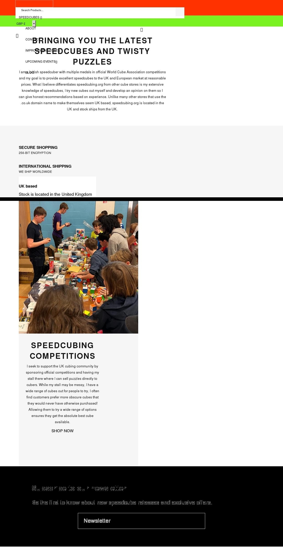 speedcubing.org shopify website screenshot