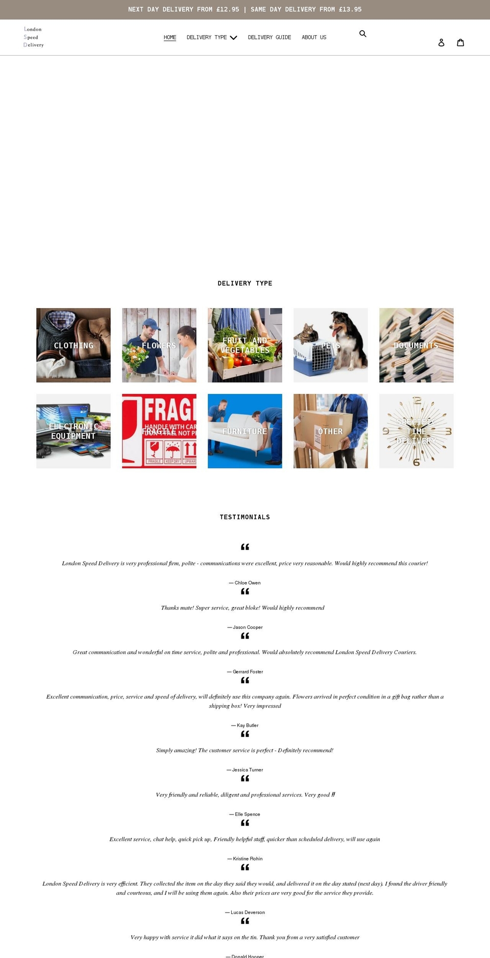 speeddelivery.co.uk shopify website screenshot