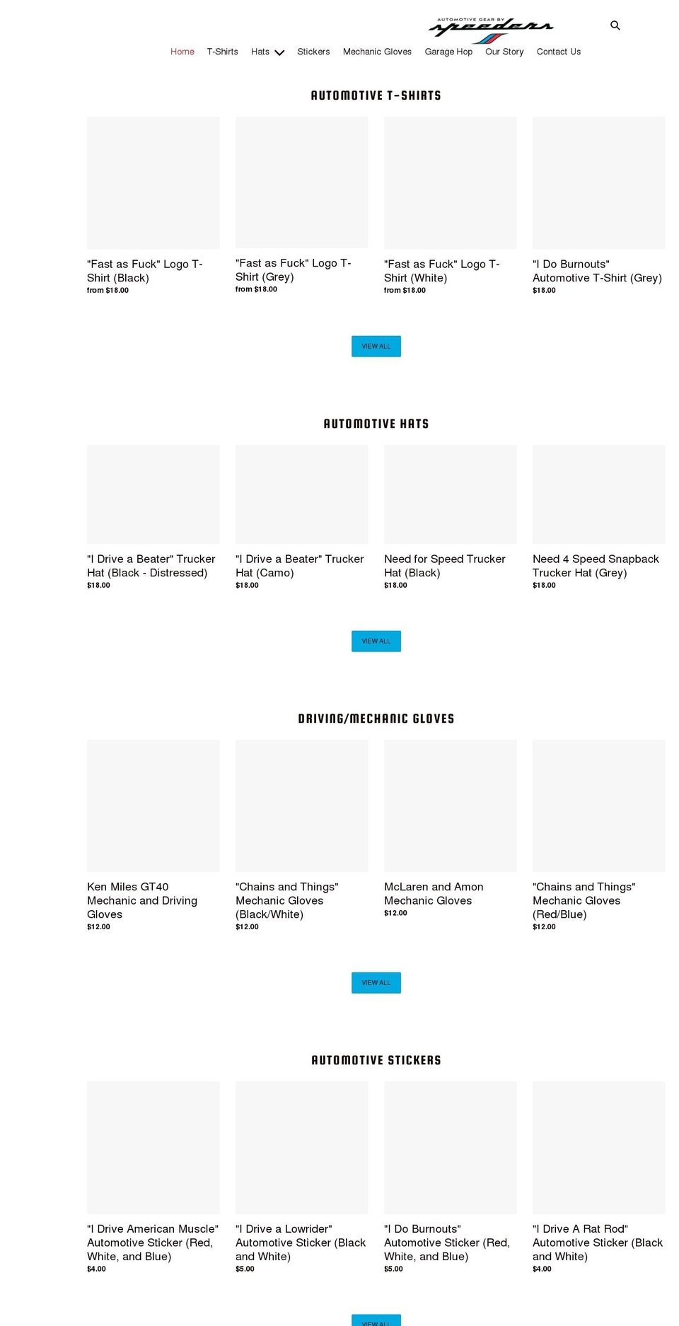 speedersinc.com shopify website screenshot