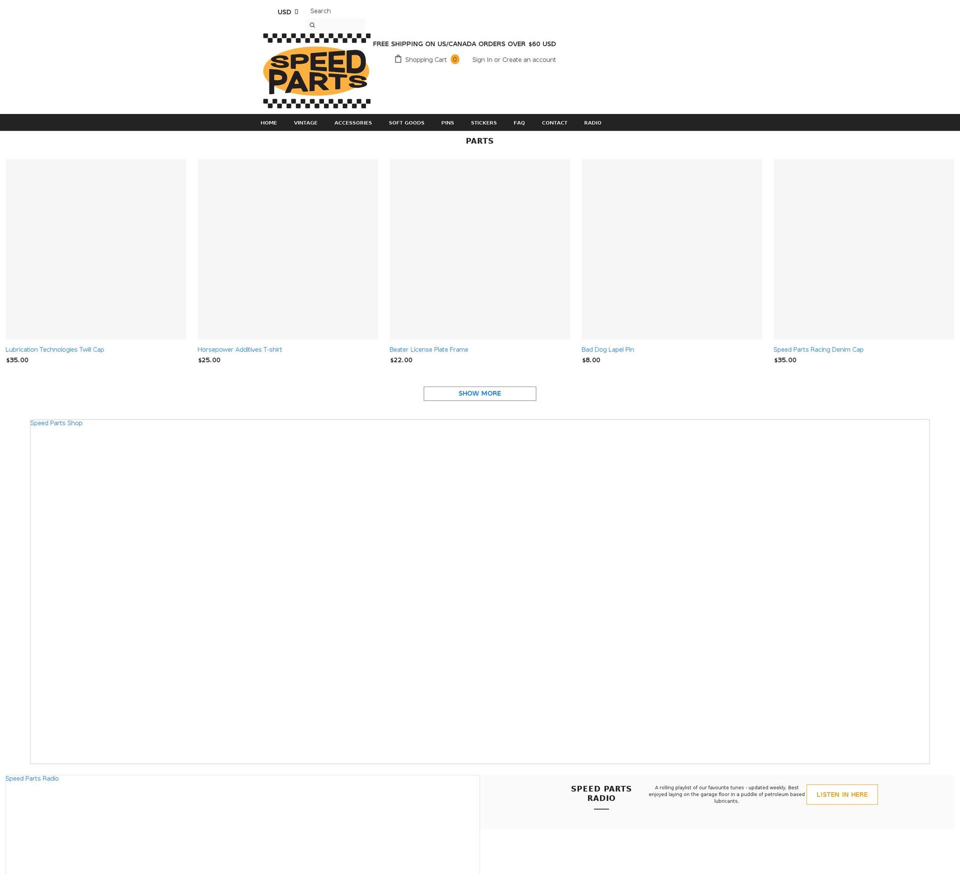 speedparts.shop shopify website screenshot
