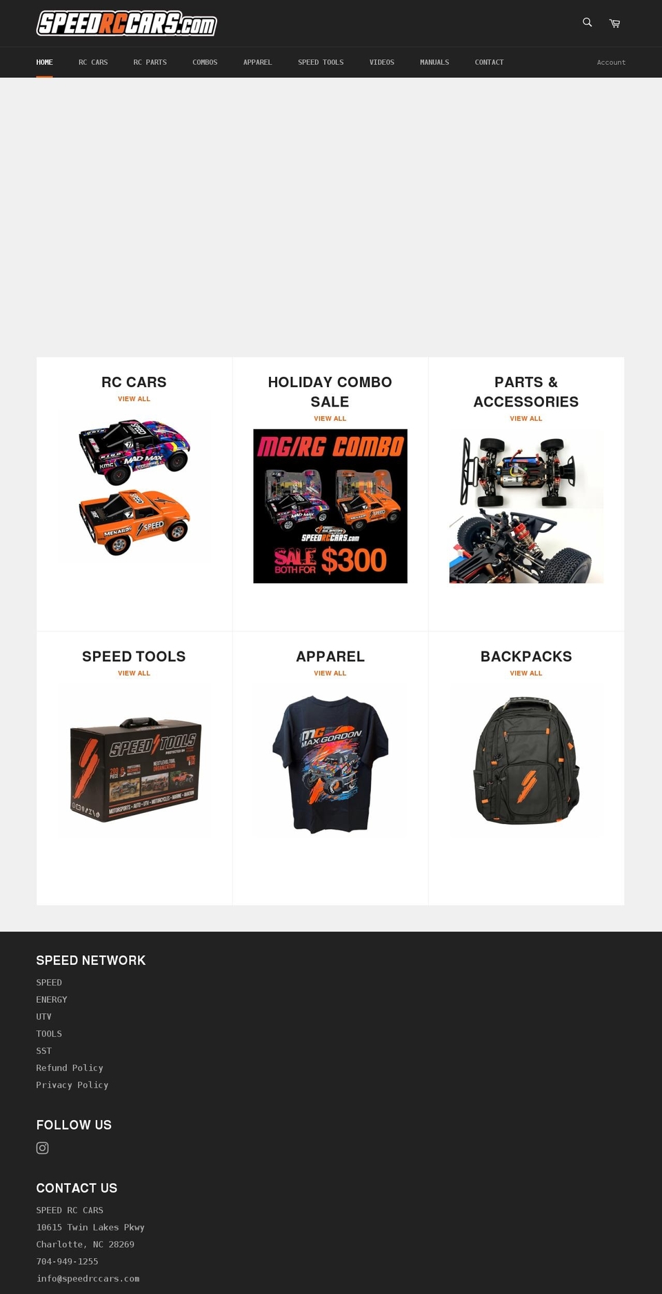 speedrccars.com shopify website screenshot
