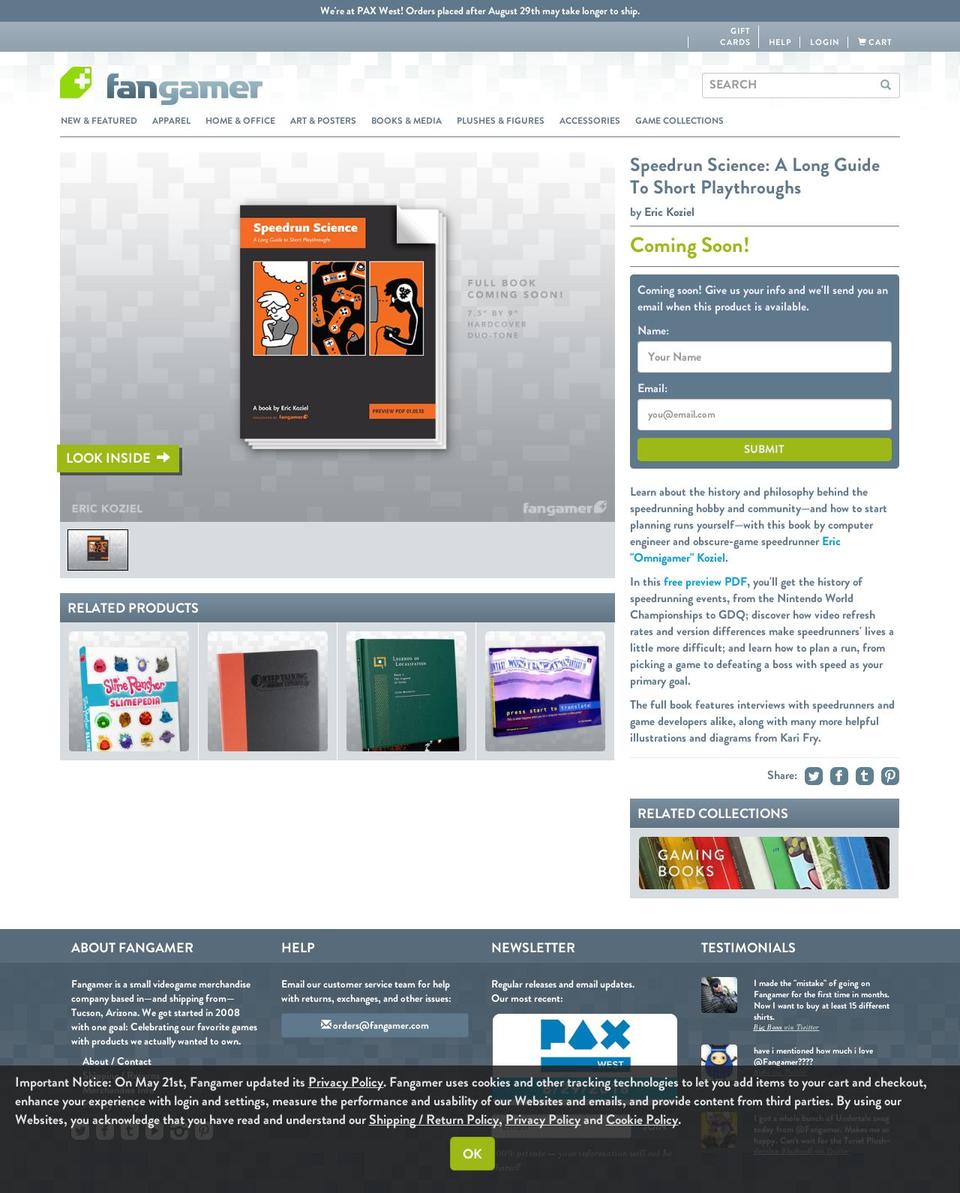 speedrunscience.com — Shopify storefront screenshot