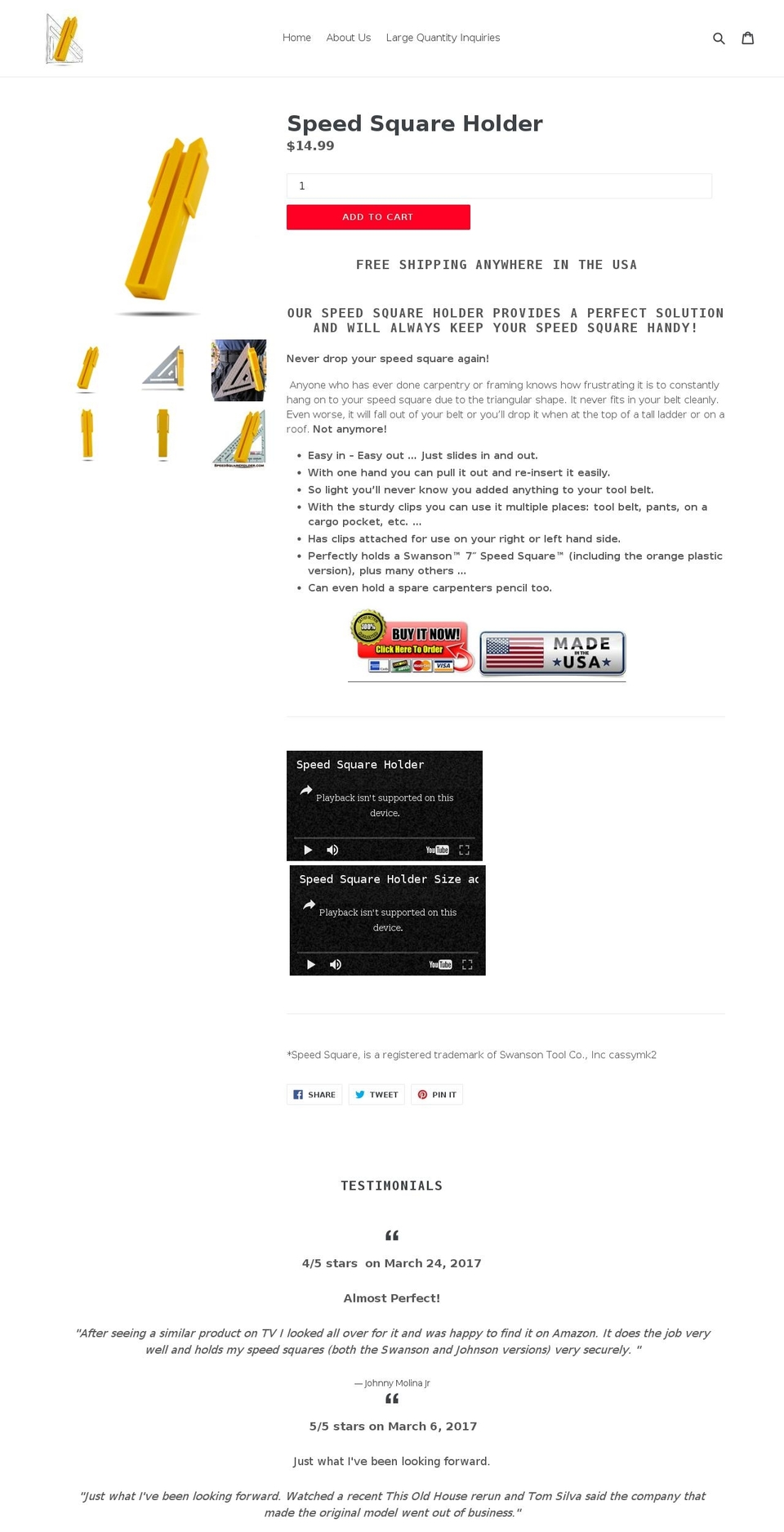 speedsquareholder.com shopify website screenshot