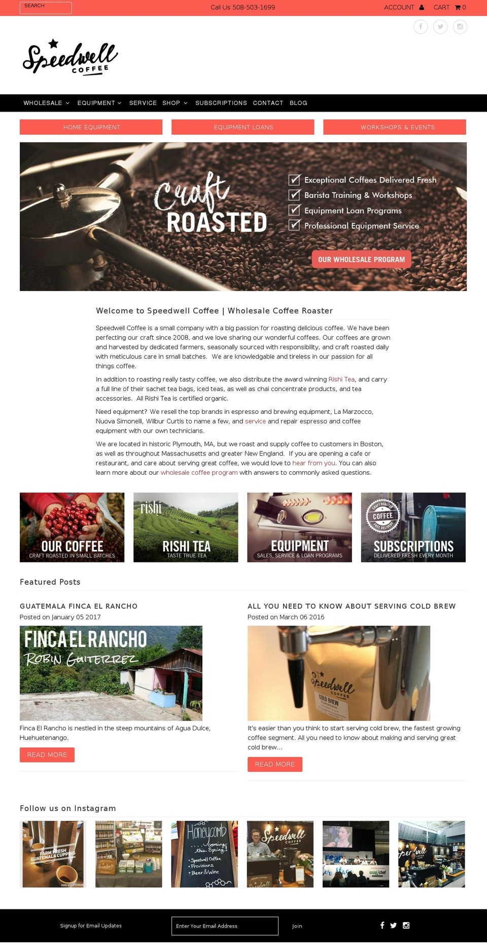 speedwellcoffee.com shopify website screenshot